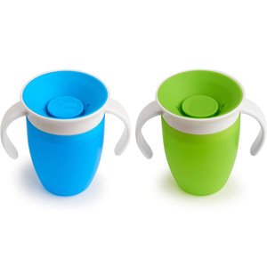 Logotipo Personalizado 240ml 360 °   Vaso Mágico de Silicona para Niños de 6 Meses en Adelante, Antiderrames, con Asa de Transición - Product Image 4