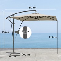 Parasol de jardin de haute qualité, grand format, commercial, UPF 50+, imperméable, pour terrasse, parasol cantilever pour bord de piscine
