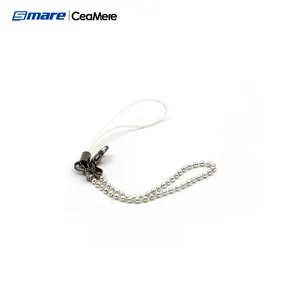 Ceamere Gift Metalen Sleutelhanger Parel Ketting Rvs Zwarte Sleutelhanger Gouden Zilveren Sleutelhanger Voor Pen Drive