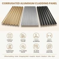 Panneau de bardage en aluminium ondulé thermolaqué antirouille pour mur-rideau, bureau/commercial/centre commercial, ignifuge