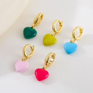 CHINTEN Gold Plated Heart-Shaped Clip-<strong>On</strong> DIY Jewelry Accessories Universal <strong>Snap</strong> with Colorful Heart <strong>Charms</strong> Women &amp; Girls - Product Image 2