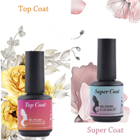 Vernis à ongles en Gel de Base en caoutchouc naturel, marque de distributeur, 15ml, sans essuyage, haute brillance, Super mat