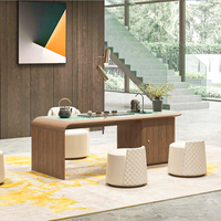 Meubles de salon de style classique, meuble TV extensible en bois de luxe, support TV moderne et table basse avec tiroir