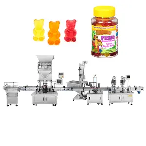 High speed automatic small bottle gummy candy counting and bottle filling machine production line