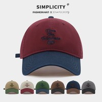 Nueva Gorra de Béisbol de 6 Paneles Estilo Americano con Contraste de Color, Suave y Versátil, para Mujer, Primavera-Verano, Ajustable
