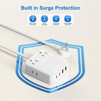 Estación de Carga USB PD de 20W, 2 USB-C, 2 USB-A, Cargador Rápido con Enchufe Estadounidense, Cable de Alimentación de CA Blanco para Teléfonos Móviles
