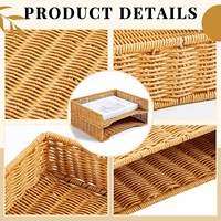 Organisateur de plateau à papier pour bureau, organisateur de fichiers en rotin tissé A4, plateau à fichiers, support en rotin PP, étagère d'organisation pour le rangement au bureau