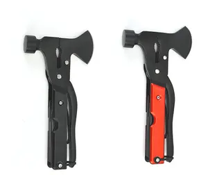 Custom high steel Multi Function Tool Claw Hammer axe Emergency Survival Kit Camping with TPR handle