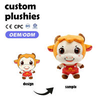 Jouets en peluche en coton unisexe personnalisés OEM/ODM avec rembourrage en coton PP certifiés EN71/GRS/CPC, tailles 11-30 cm pour les 14 ans et plus