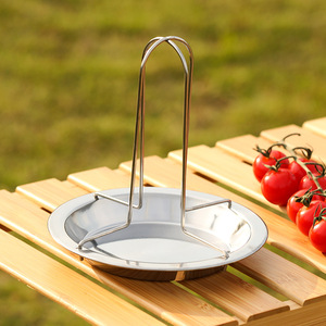 Grille à poulet en acier inoxydable avec plateau, antiadhésive, pliable, portable, accessoire de barbecue pour la cuisson en plein air - Product Image 2