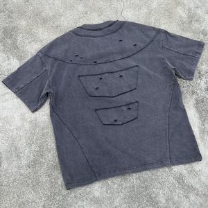 T-shirt surdimensionné en coton vintage streetwear, imprimé personnalisé, délavé, lourd, effet délavé à l'acide, fabricant de t-shirts - Product Image 2