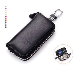 Premium Real Cow Leather Car <b>Key</b> Holder <b>Pouch</b> Men Woman Genuine Leather Car <b>Key</b> Wallet Case with <b>Key</b> Chain - Product Image 5