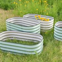 Jardinière Métallique Nordique pour Jardin, Pot de Culture de Légumes d'Extérieur, Bac à Fleurs Portable pour Patio et Balcon, Parterre Épaissi