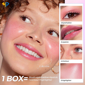Palette de fard à joues crème naturelle vegan rose, effet changeant de couleur, waterproof, hydratante, étiquette personnalisée - Product Image 3