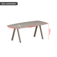 Table de conférence extensible moderne LIYU avec capacité pour 12 personnes, forme rectangulaire, pieds en bois, mobilier de réunion de bureau