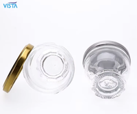 Bocal en verre transparent vide personnalisé VISTA avec couvercle en fer blanc pour le stockage de la sauce au miel, de la confiture et du caviar.