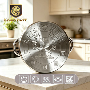 Set di pentole per zuppa in acciaio inox KAISA HOFF da 16 cm, 2 litri, 16/18/20/22/24/26/28 cm, pentola da <span class=keywords><strong>cucina</strong></span> con fondo a induzione, acciaio 18/10 - Product Image 3