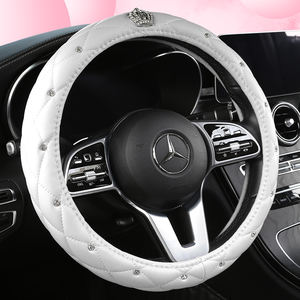 Funda de Volante de Coche con Cristales de Imitación Brillantes, Fundas de Volante de Cuero PU, Accesorios para Automóviles, Estilo de Coche - Product Image 4