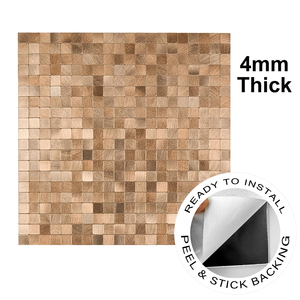 Nhà Máy Outlet Peel Và Stick Tường Gạch Backsplash Tự Dính Bronze Gạch <span class=keywords><strong>Mosaic</strong></span> Kim Loại Gạch Thiết Kế Cho Trang Trí Nội Thất - Product Image 3