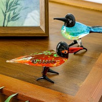 Figurines d'animaux en verre de Murano de couleur unie, entièrement faites à la main par la technique de lampwork, pour la décoration de bureau à domicile, vente en gros
