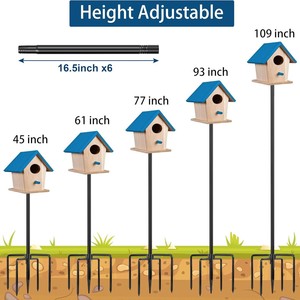 Birdhouse Stand Metal Bracket Outdoor Garden Stake Mounting Support Rod for Bird Feeder - Product Image 5