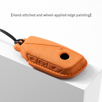 Housse/étui pour clés de voiture BMW Série 3/5/7, X1, X2, X3, X4, X5, X6, X7, en suède, avec boucle, protection intégrale, pendentif