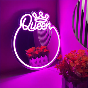 Enseigne au néon gravée de la reine du miroir, tenture murale LED à intensité variable <span class=keywords><strong>pour</strong></span> la maison, le studio, le salon, le tatouage, la Saint-Valentin ou un cadeau d'anniversaire - Product Image 2