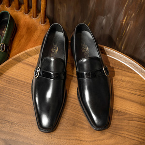 รองเท้าหนังแท้คุณภาพสูงทรงหัวแหลมแบบผูกเชือก รองเท้าธุรกิจพื้นหนาคุณภาพสูงสำหรับผู้ชาย ระบายอากาศได้ดี กันลื่น เหมาะสำหรับฤดูใบไม้ร่วง - Product Image 5