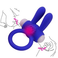 Rabbit Vibrating Cock Ring Delay Lasting Penis Rings with Clitoral Vibrator %