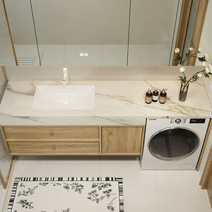 <span class=keywords><strong>Lavadora</strong></span> montada en la pared de 64 pulgadas, modelos de gabinetes de baño, muebles de baño, lavabo, tocador de fregadero único con espejo - Product Image 4