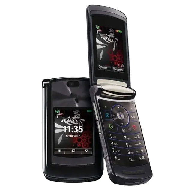 ขายดีปลดล็อคโทรศัพท์มือถือแบบฝาพับ GSM คลาสสิก V9สีดำและสีกาแฟ