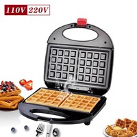 Machine à gaufres, sandwichs et beignets 220V/110V, appareil à salchicha, hamburguesa de gofres, équipement de petit-déjeuner avec grille-pain