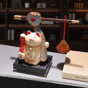 Bafanglai Satisfaction Yuanbao Lucky Cat Home Furnishing Opening <b>Gift</b> Ornaments Entrance Living Room Wine Cabinet Decoration - Product Image 3