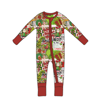 Pyjama grenouillère zippé pour nouveau-né en bambou, motif animaux de la ferme, de la marque Character Brand