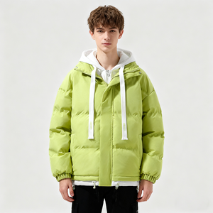 Veste matelassée chaude personnalisable avec logo pour adolescents (garçons et filles), effet deux-en-un, hiver, style universitaire, pour couples, à <span class=keywords><strong>capuche</strong></span>, épaisse, unisexe, manteau d'extérieur - Product Image 3