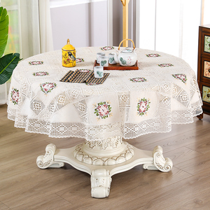 <span class=keywords><strong>Tovaglia</strong></span> in tessuto bianco fatto a mano <span class=keywords><strong>tovaglia</strong></span> da tavolino da caffè Crochet nastro cavo ricamato tovaglie di cotone fatte a mano - Product Image 2