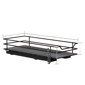 Kitchen Condiment Storage Rack Pull Out Drawer Slide Rail Spice Organizer Rectangular Minimalist Removable Cabinet Organizer - Product Image 5