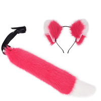 Vente en gros de queue de renard simulée réglable de haute qualité pour fête d'Halloween, bandeau en peluche avec oreilles de renard, accessoires d'exposition d'anime