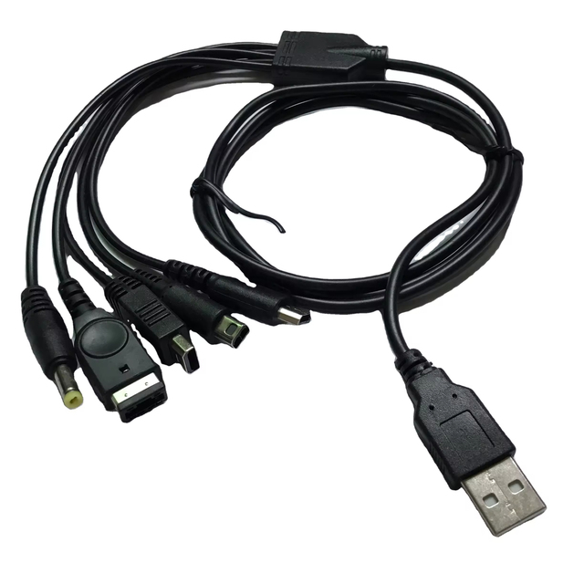 5 in 1 USB Charger Charging Cable for NDSL DS Lite for 3DS for GameBoy Advance GBA SP USB Cable for PSP for WiiU