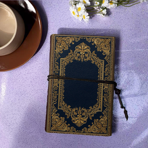 A6 Journal Labor Day regalo per i rappresentanti di vendita che hanno superato gli obiettivi con copertina blu scuro con motivi dorati - Product Image 3