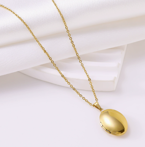 Collier avec pendentif photo ovale personnalisé, plaqué or, acier inoxydable, collier avec pendentif photo personnalisé, <span class=keywords><strong>bijoux</strong></span> minimalistes, sans rouille - Product Image 2