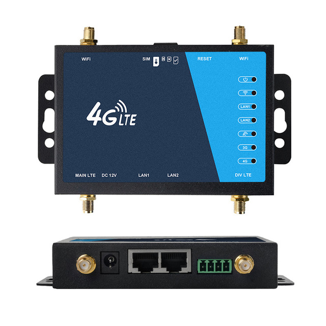 High Speed Metal Casing Industrial WiFi 4G Router with SIM Card Slot SMA Antennas LT220 Wireless 4G LTE Router