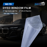 Película para Ventanas de Automóviles Tuman de Alta Claridad con Tinte Ligero, 2mil 2ply, Rollo de 1.52m X 30m, Protección UV para Autos, Suministro al por Mayor