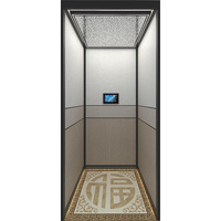 Ascenseur de villa en acier de style moderne avec miroir mural et plafond LED, design contemporain, capacité de 400 kg