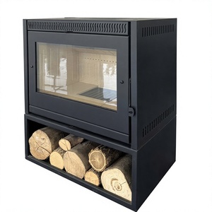 Poêle à bois de style européen suspendu avec foyer transparent et télécommande pour villa et gîte - Product Image 1