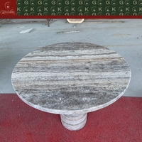 Table basse en travertin gris GOLDKING, durable et moderne, pour salon, meubles en pierre sur mesure, villa de luxe, hôtel, usine OEM ODM