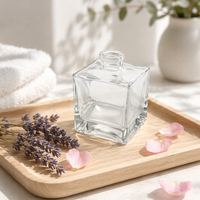 Flacon diffuseur d'arômes carré givré de luxe de 100 ml avec bouchon à vis pour le stockage d'huiles essentielles