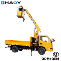 Grue mobile sur camion HAOY 3,2 tonnes avec flèche télescopique et télécommande pour plateforme de chargement