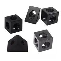 Connecteur d'angle triangulaire en aluminium pour raccords génériques, en alliage d'aluminium 2020, avec écrou carré fixe