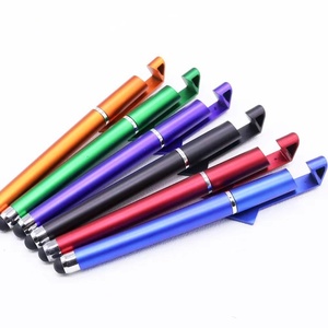 Stylo multifonctionnel à écran tactile en plastique de 0,5 mm avec logo personnalisé en gros, support de téléphone, stylo à bille - Product Image 1
